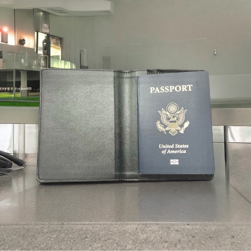 Delta Air Lines Official Passport Travel Holder Toscano Grey Vegan Leather New - Picture 11 of 14